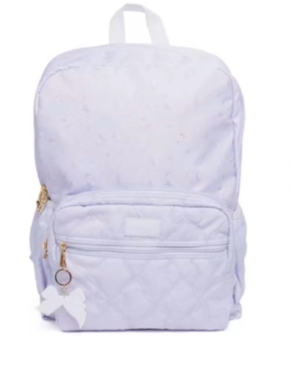 LoveShackFancy x Target Quilted Light Lavender Backpack with Gold Hardware